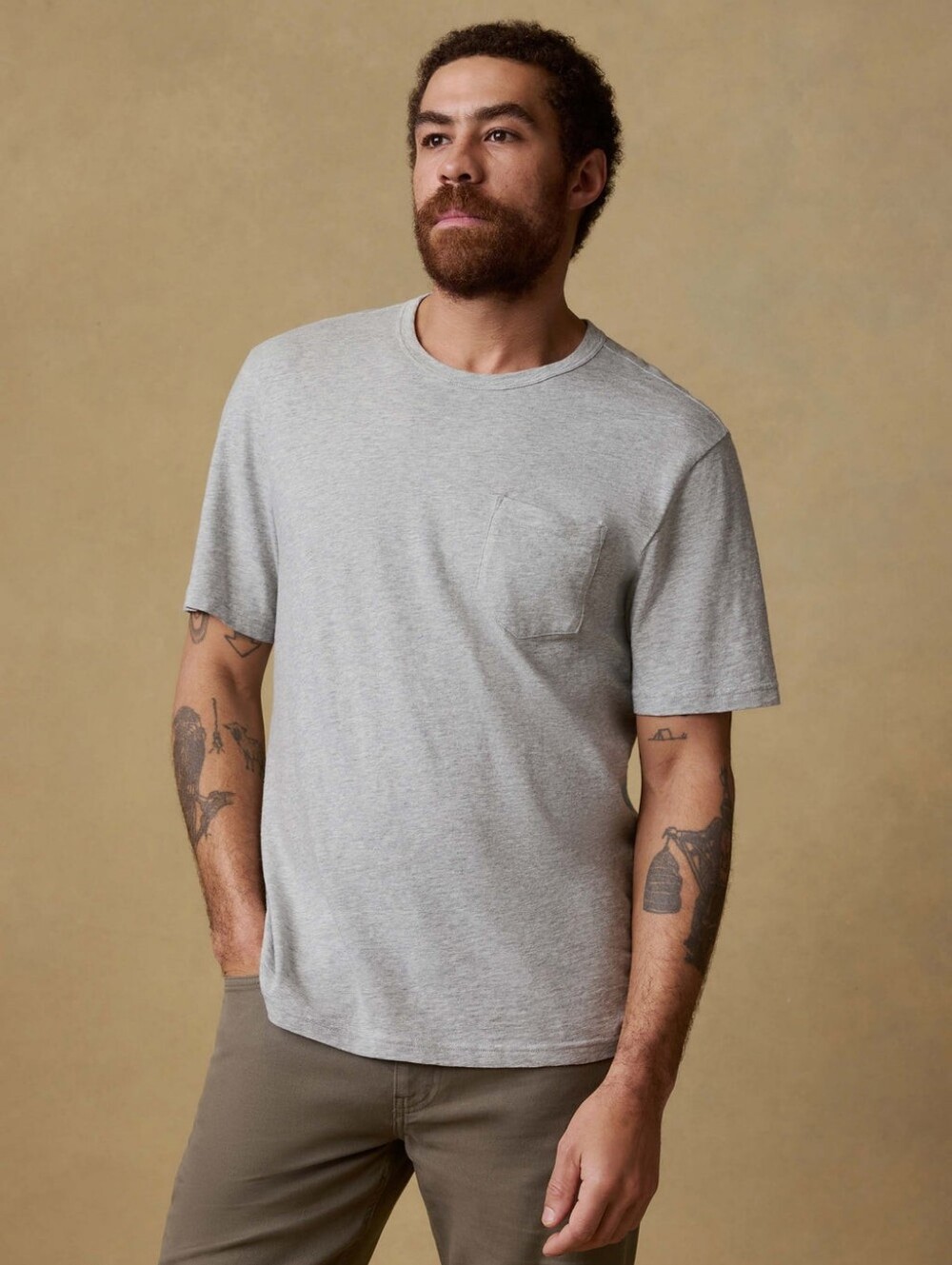 Faherty Sunwashed T-Shirt Men's Sz XS Heather Gray Organic Cotton Short Sleeve